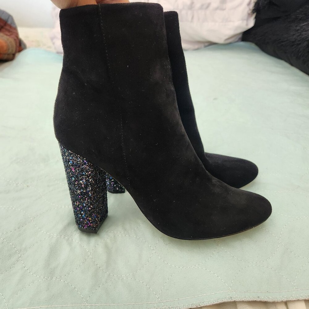 Black suede booties